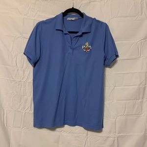 blue polo style teacher shirt